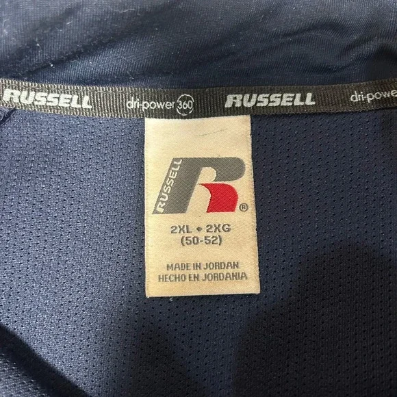 VTG Russell Athletic Track Suit Jacket Men 2XL Big 90s Y2K Navy Blue - Picture 4 of 6